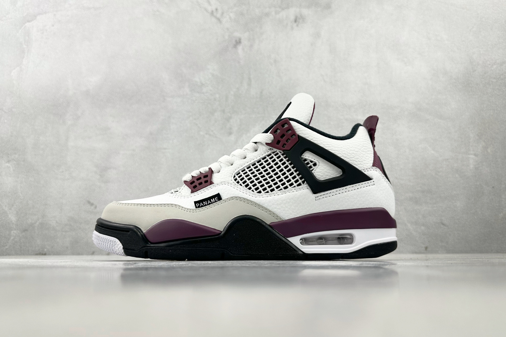 Air Jordan 4 Retro White & Burgundy Casual Sneakers