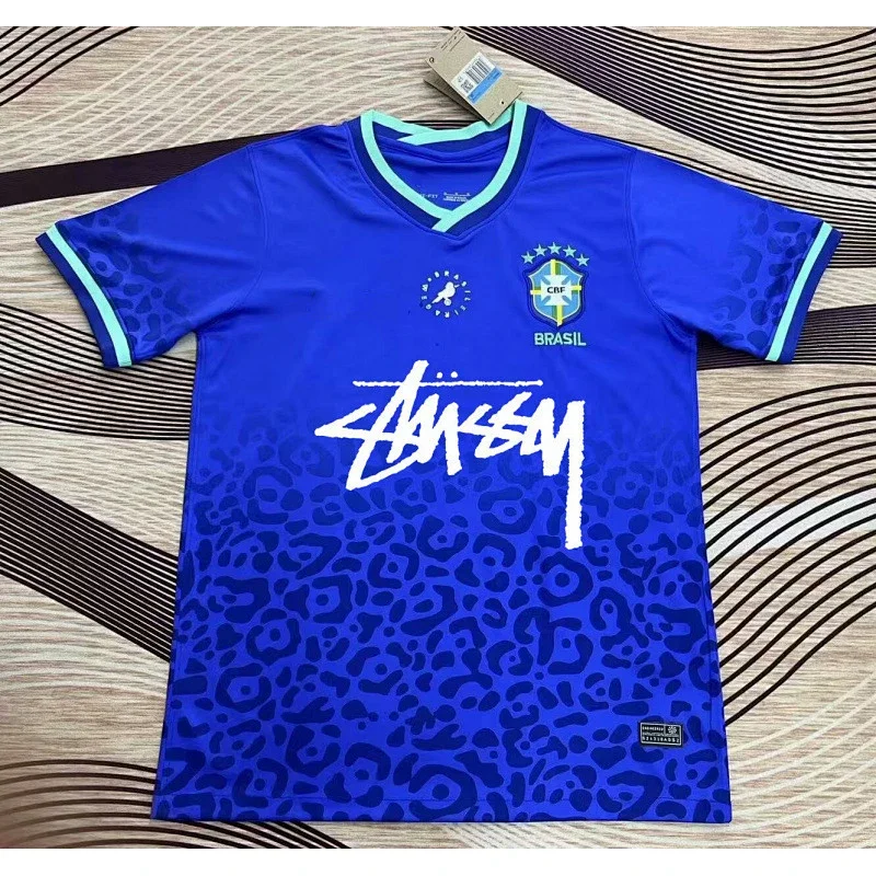 Stussy Green Soccer Jersey with Neon Stripes & Mexico Badge