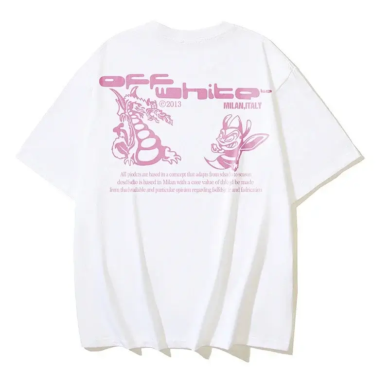 OFF-WHITE Pink Dragon Graphic T-Shirt