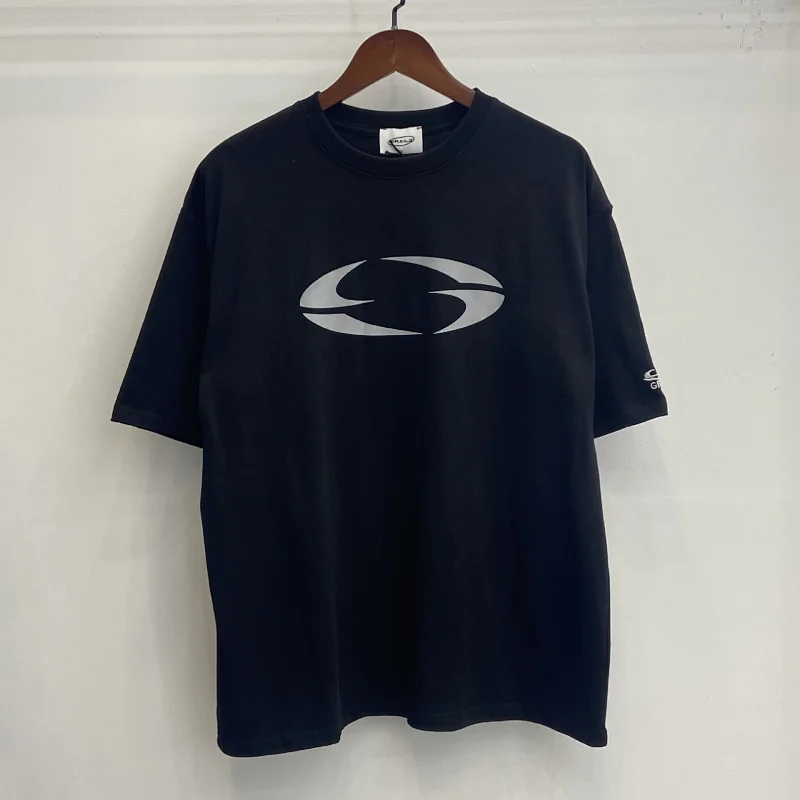 Champion Black Short - Sleeve T - Shirt with Large Chest Logo