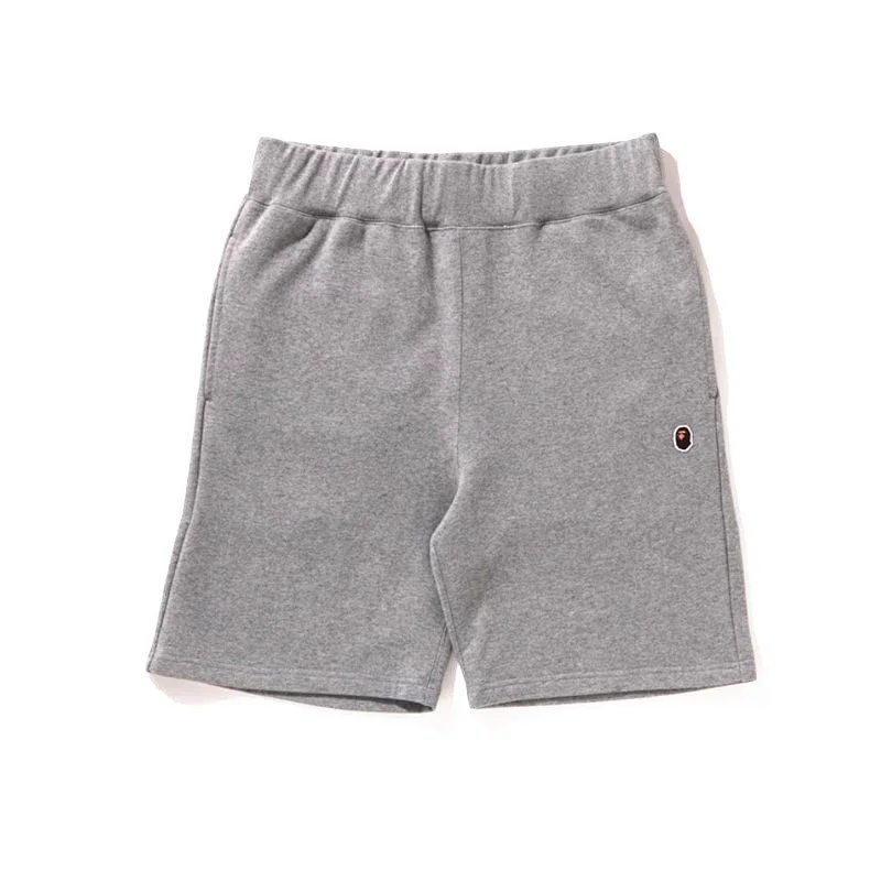 BAPE Gray Sweat Shorts with Ape Head Logo