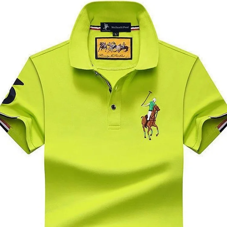 Polo Ralph Lauren Lime Green Short - Sleeve Polo Shirt with Polo Player Embroidery