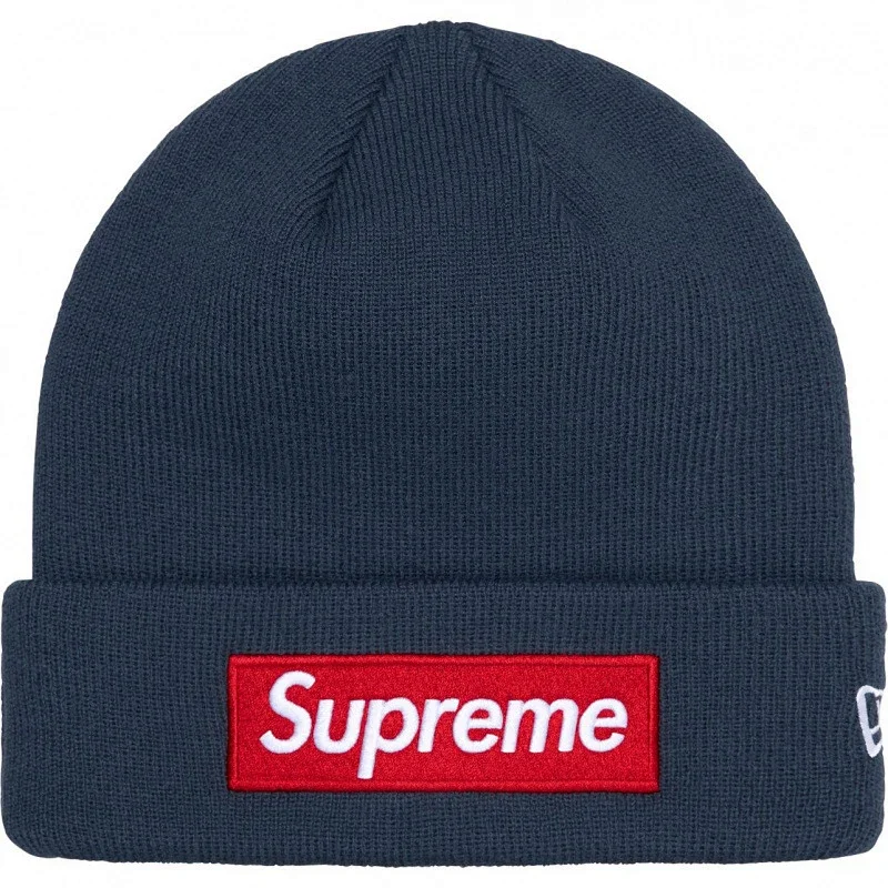 Supreme Dark Gray Beanie with Red Logo