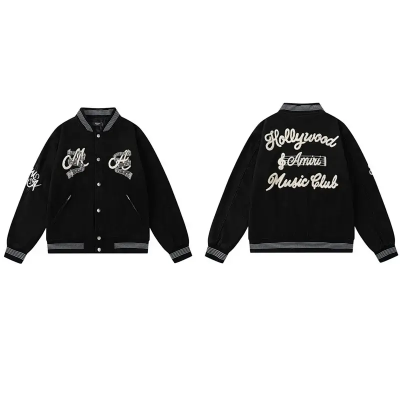 Amiri Black Embroidered Music Club Jacket