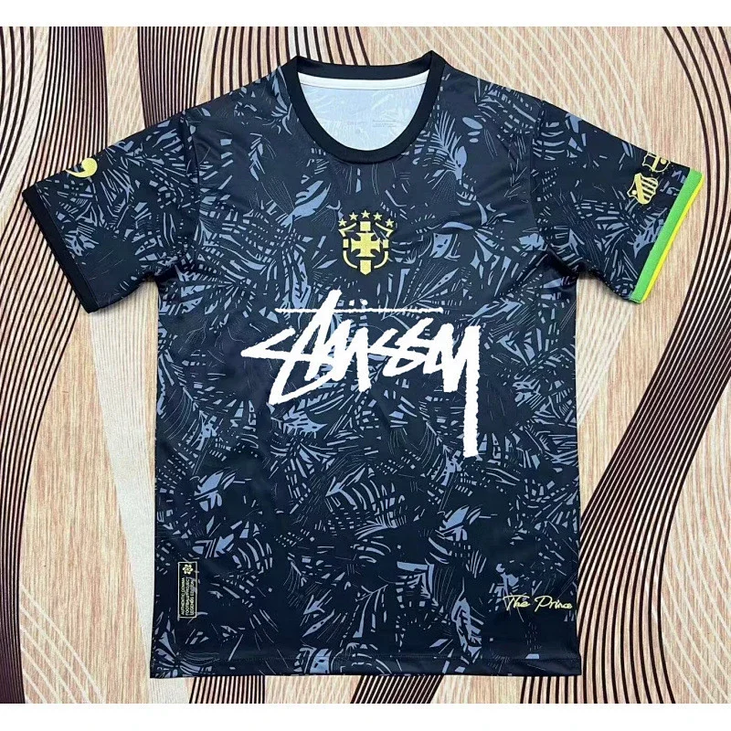 Stussy Black Football Jersey