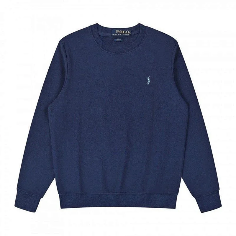 Polo Ralph Lauren  Navy Blue Crew - Neck Sweatshirt with Embroidered Polo Logo