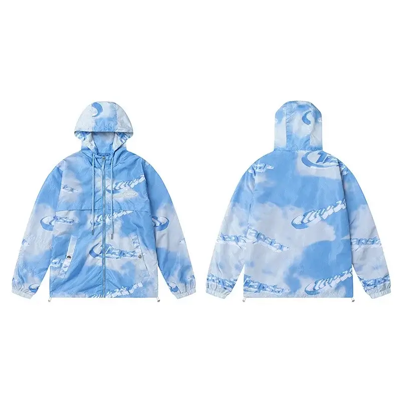 TRAPSTAR Blue Cloud Print Hoodie
