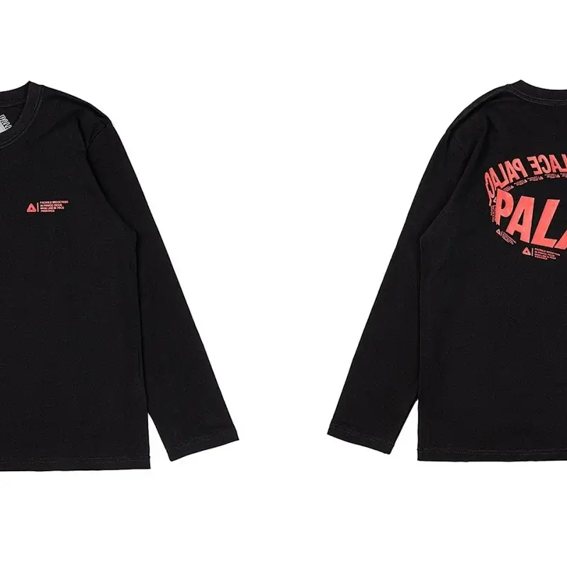PALACE Black Long-Sleeve Red Print Tee