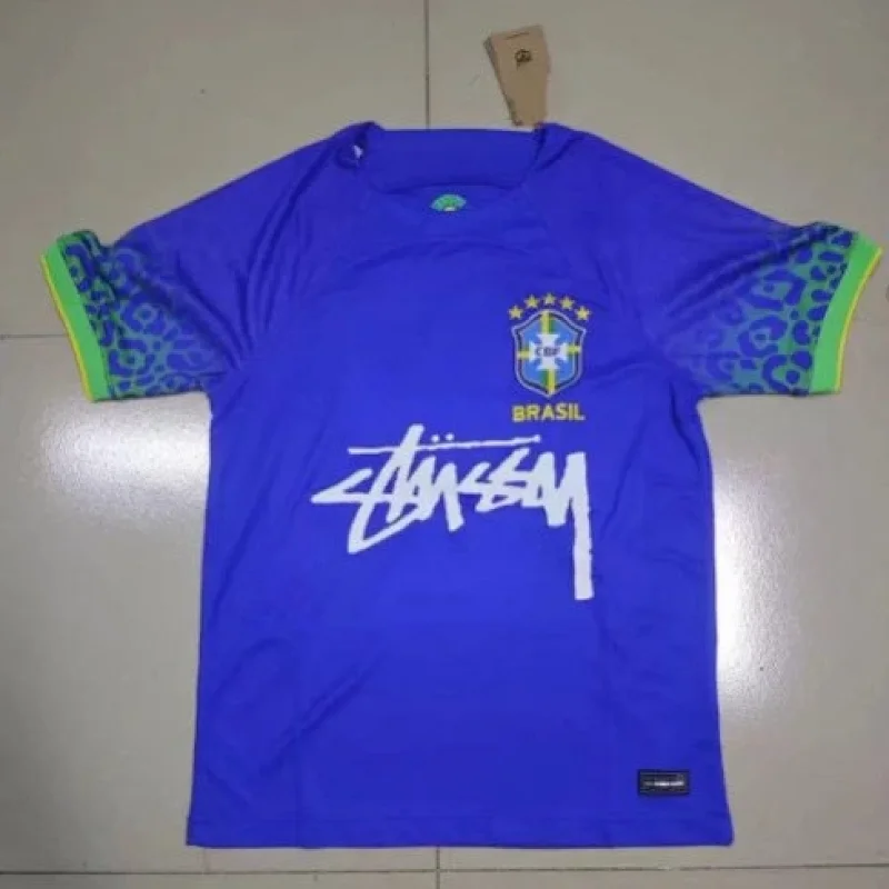 Stussy Brasil Jersey with Leopard Sleeves