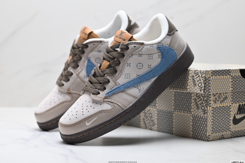 Nike Travis Scott AJ1 Reverse Hook DIY Custom Low-Top Basketball Shoes