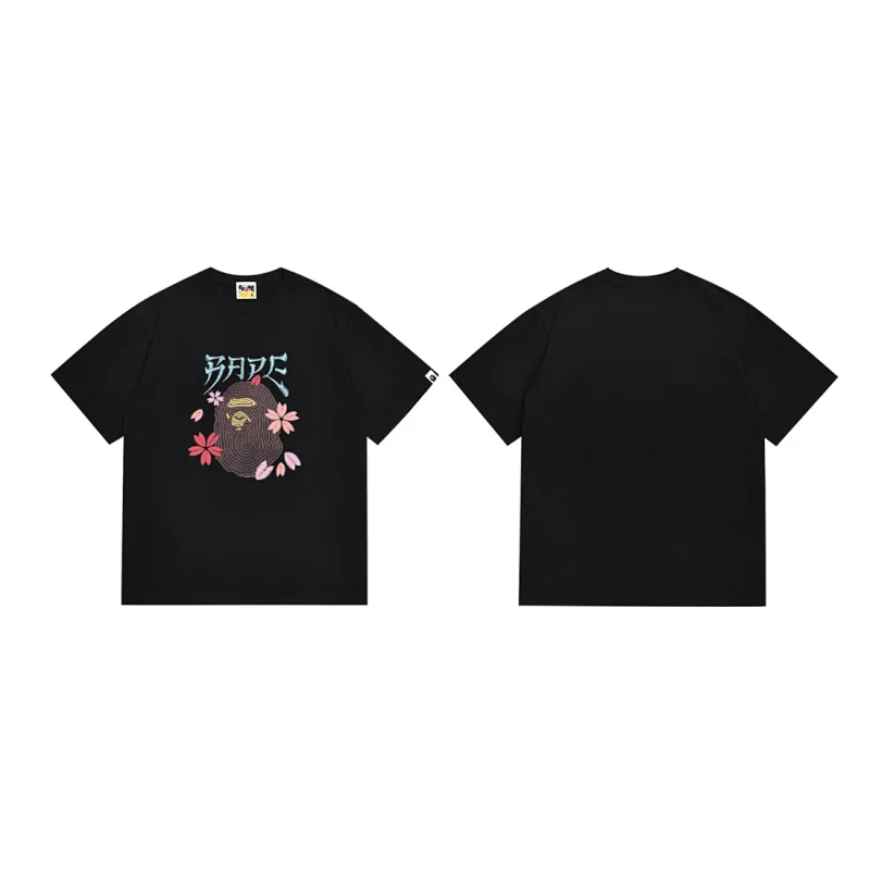BAPE Black Ape Head Cherry Blossom Graphic T - Shirt