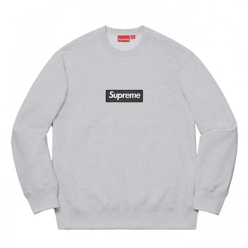 Supreme Gray Crewneck Sweatshirt with Box Logo