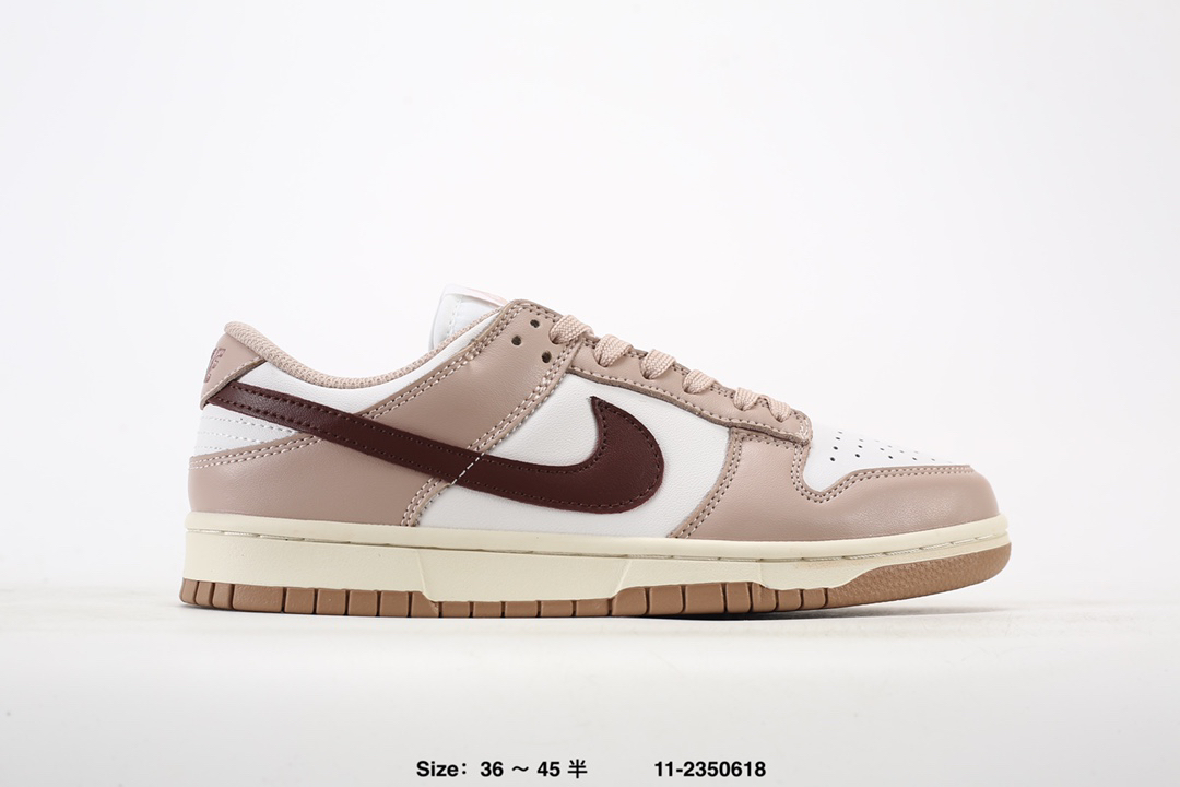 Nike Dunk Low Pink Beige Burgundy Shoes