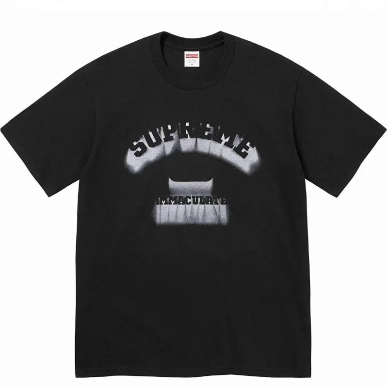 Supreme Black Front Graphic "SUPREME IMMACULATE" T - Shirt