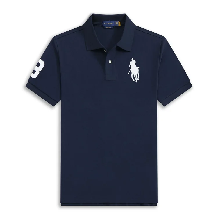 Polo Ralph Lauren  Sport Navy Blue Short Sleeve Polo Shirt with White Polo Player Logo & Number