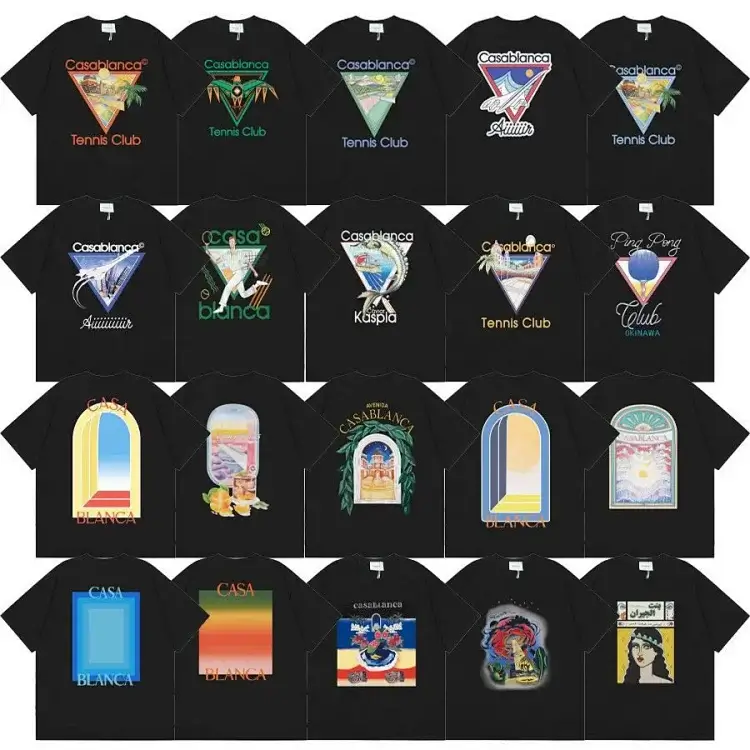 Casablanca Black T-Shirts: Artistic Prints
