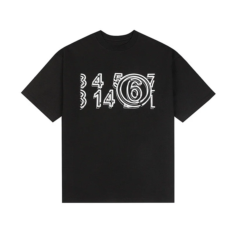 C2H4 Black T - Shirt with White Number & Circle 6 Graphic
